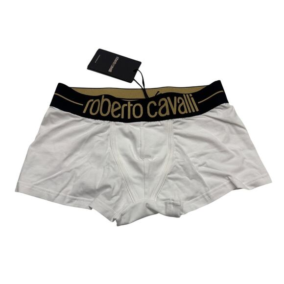 13-70 ROBERTO CAVALLI Men's NWT Cotton Boxer Brief Underwear White XS - Picture 2 of 6